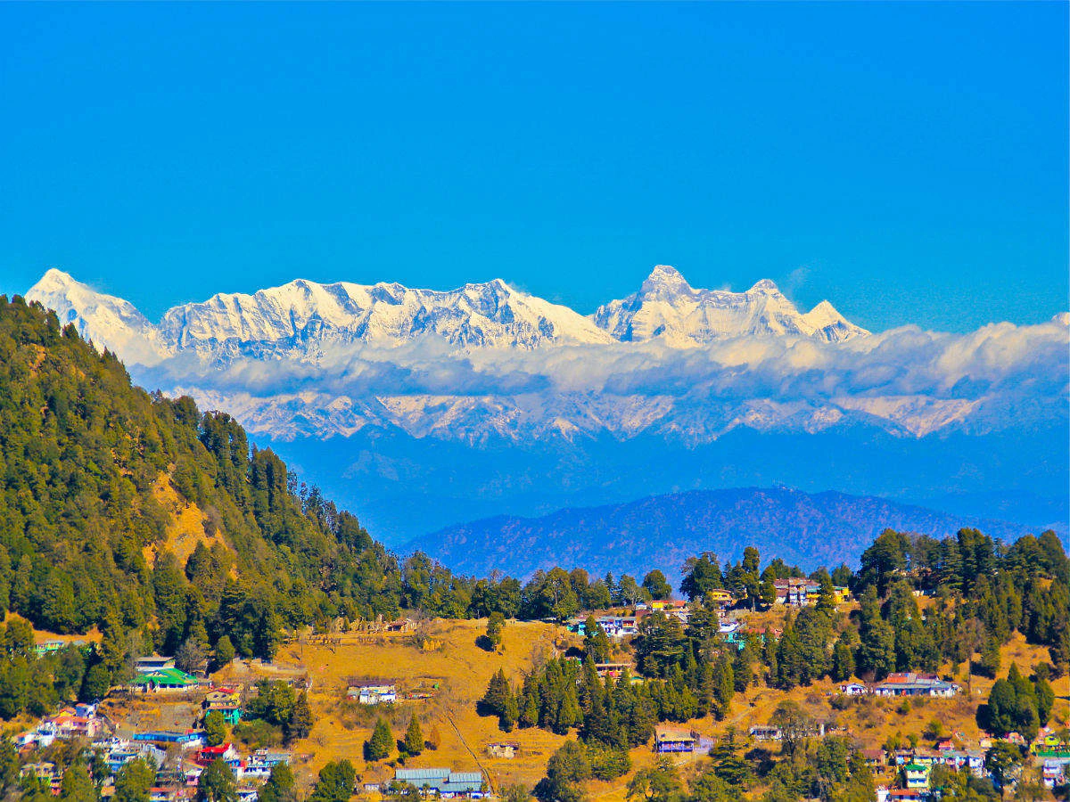 Himalayan panorama seen from the Bhatrojkhan region near Ranikhet